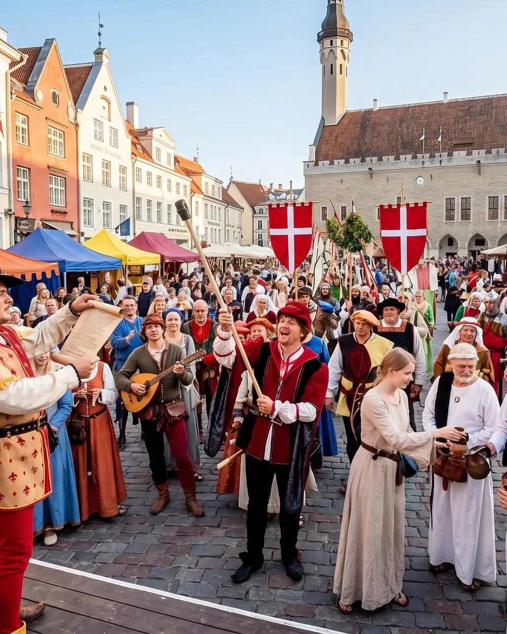Jarmark historyczny na placu Ratuszowym w Tallinnie